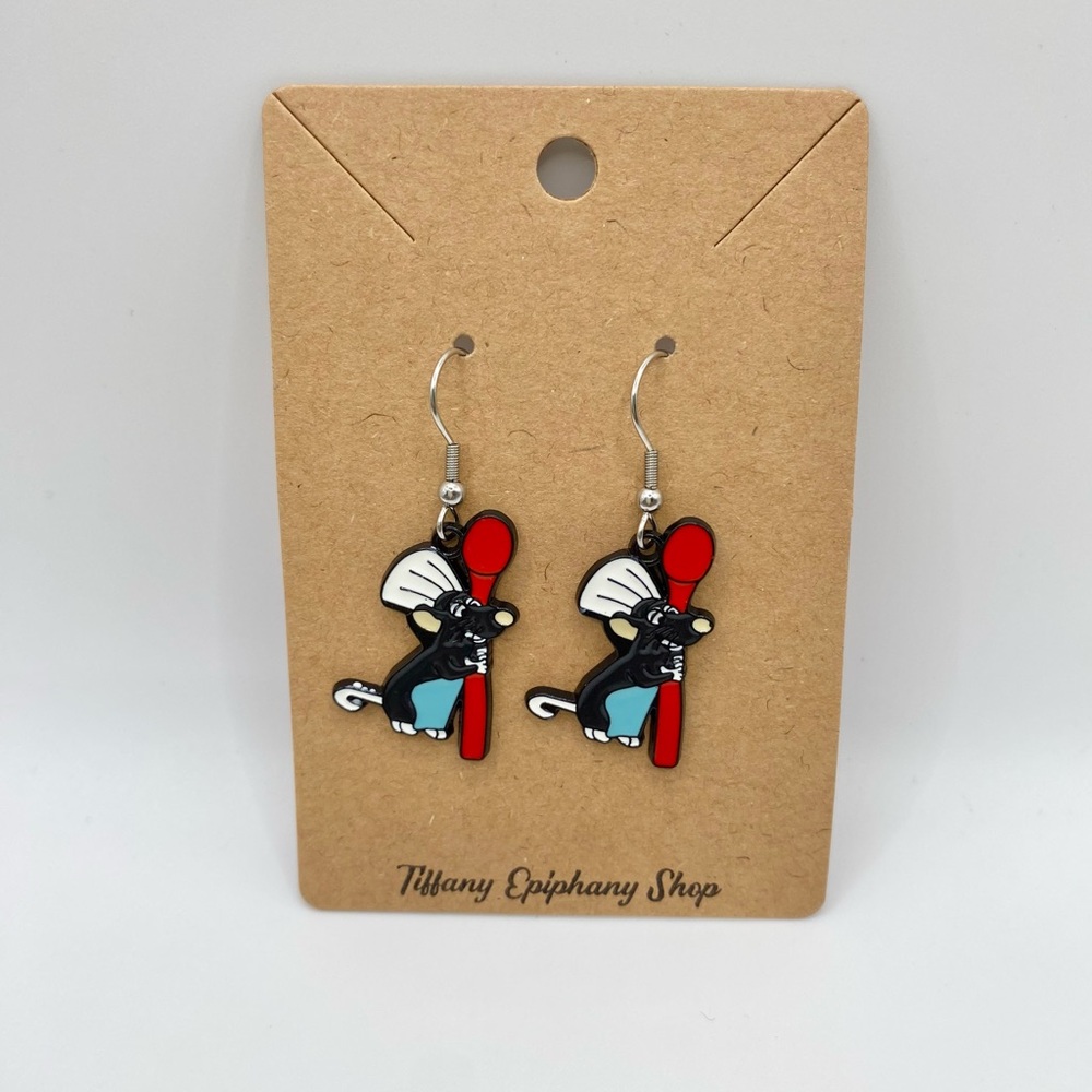 Disney inspired Remy earrings NWT handmade
